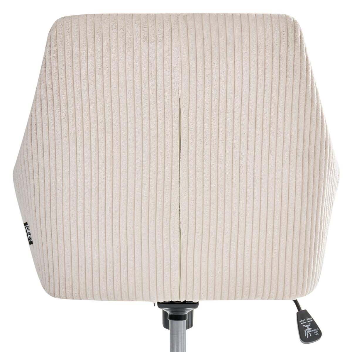 BÜROSTUHL Cord Hellbeige Wellston - Beige/Silberfarben, Textil/Metall (55/80/55cm) - Beliani