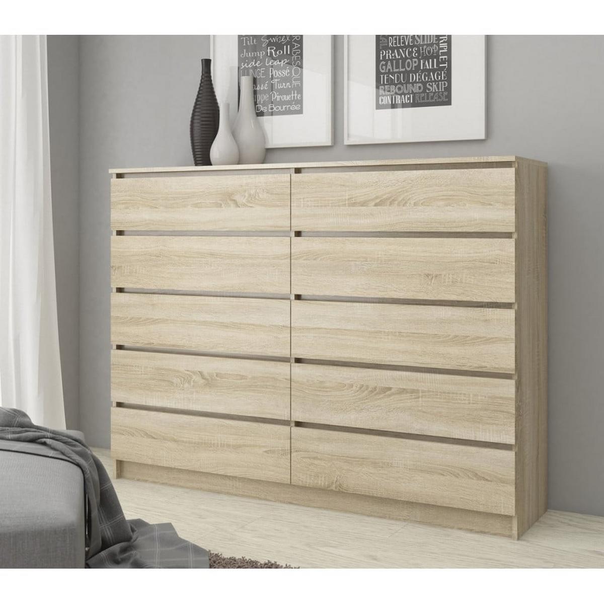 KOMMODE Eiche Sonoma 121/138/40 - Sonoma Eiche, Holzwerkstoff (138/121/40cm) - RAUMHIRSCH FURNITURE