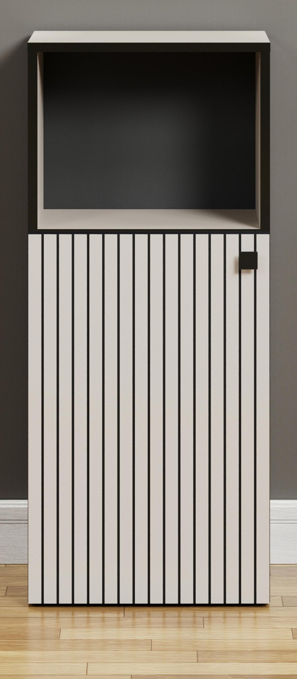 BADKOMMODE Kaschmir, grau 40 x 95 cm, Badschrank in modernem Design - Schwarz/Grau, Holzwerkstoff/Metall (31/95/40cm) - Top.Furn