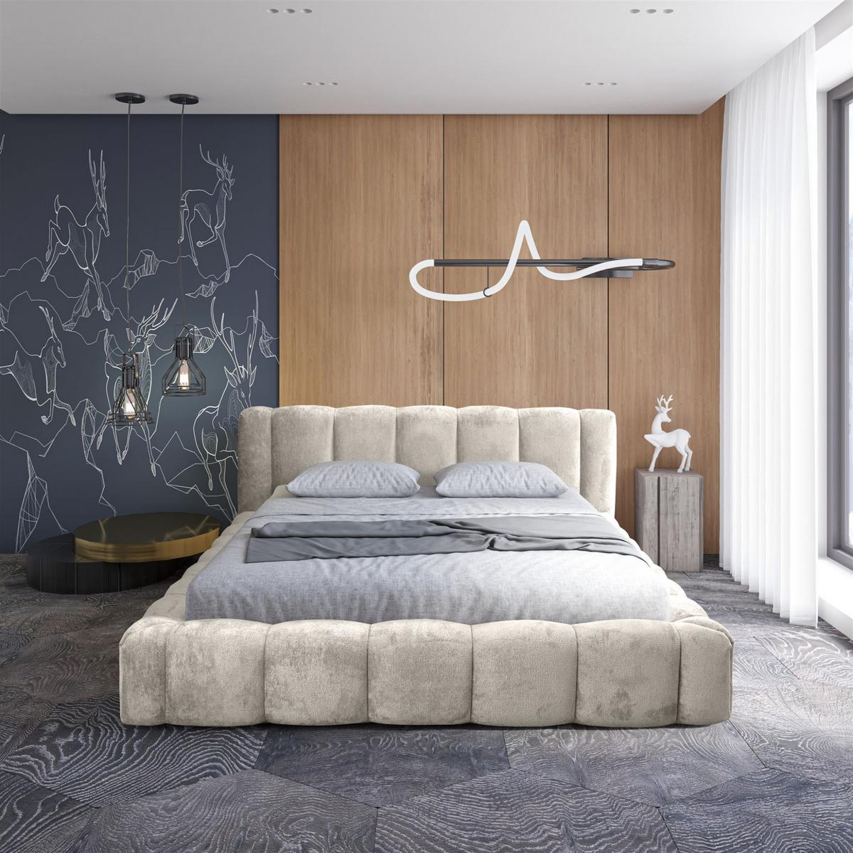 POLSTERBETT Hailey In Tender Way - Weiß, Holzwerkstoff/Textil (140/200cm) - Fun Möbel