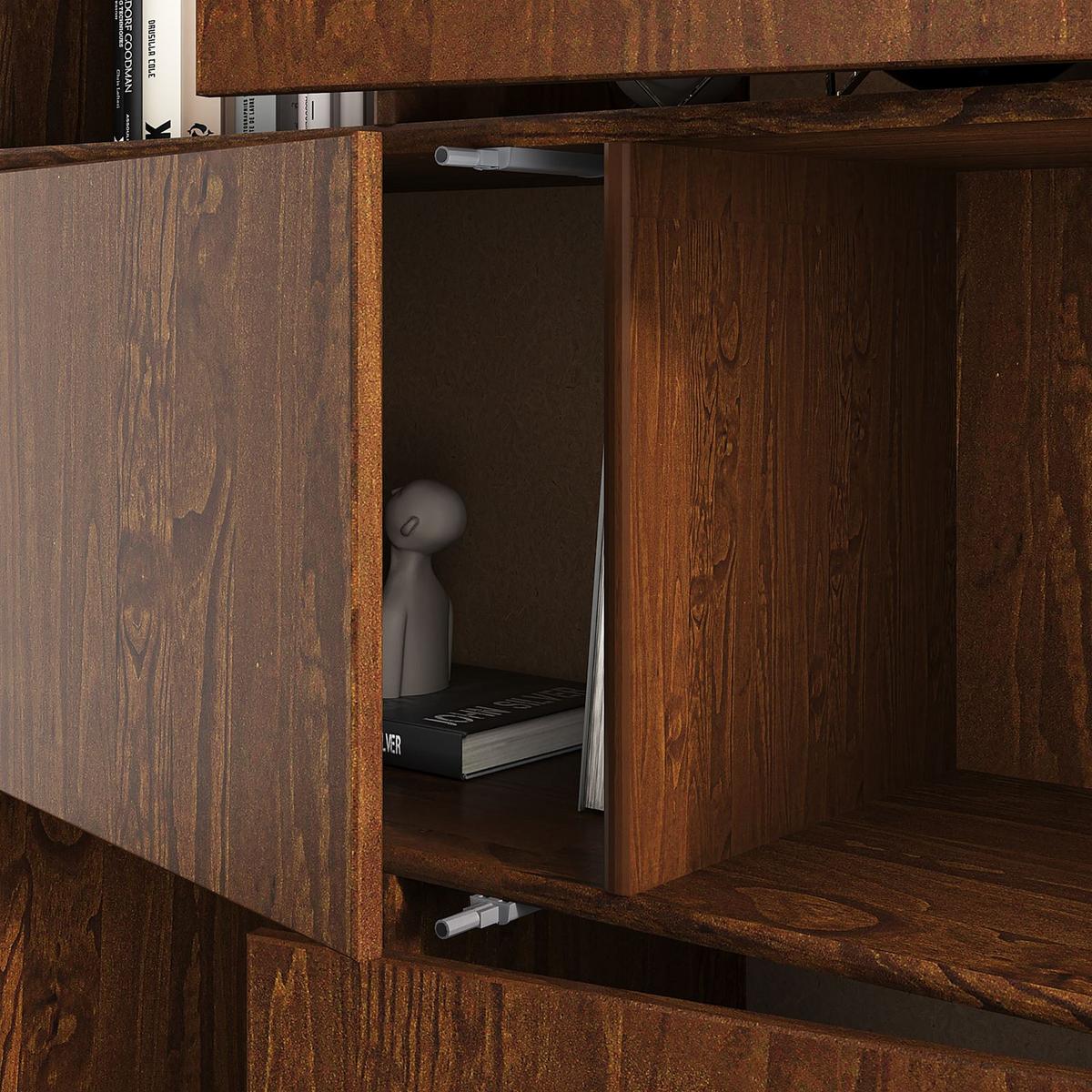 HIGHBOARD SIMONA Kastanie - Kastanienfarben, Holz (95/139/37cm) - IDIMEX