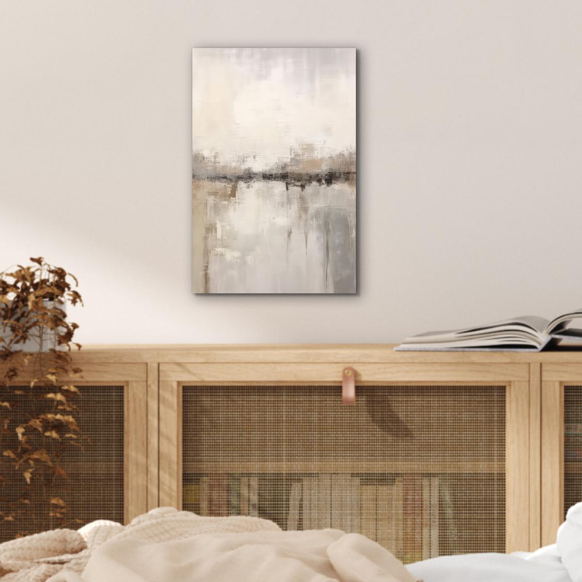 METALLBILD Moderne Kunst - Abstrakt - Beige 20x30 cm - Beige, Metall (20/30cm) - MuchoWow