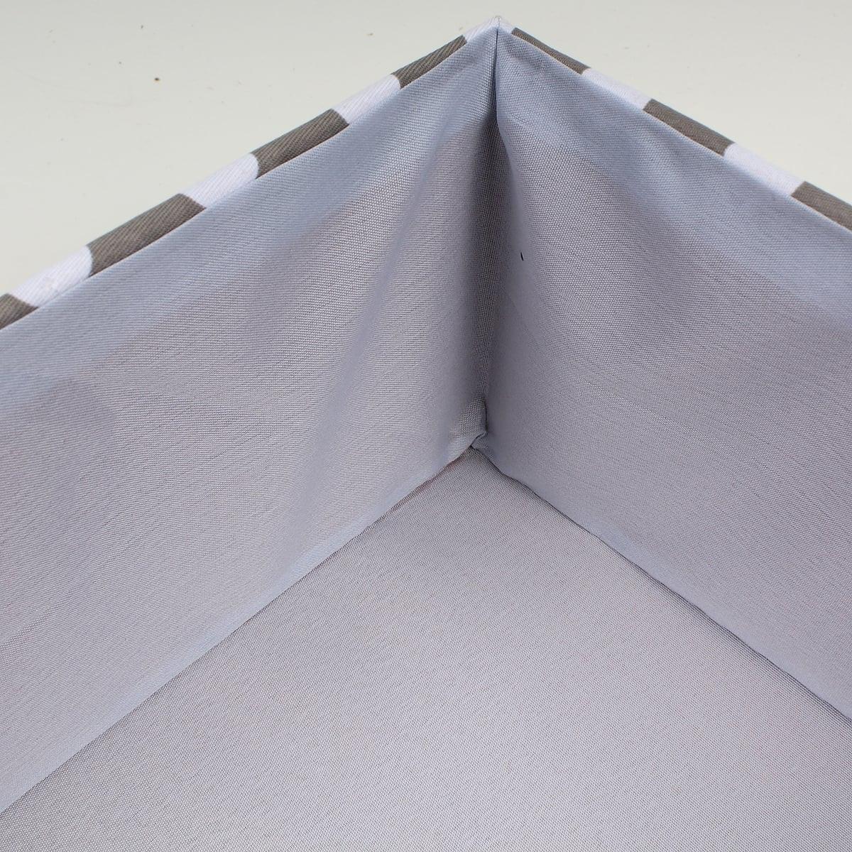 STOFFSCHUBLADE grau mit weißen Punkten - 30/27/15 cm - Hellgrau, Textil (27/15/30cm) - Calicosy
