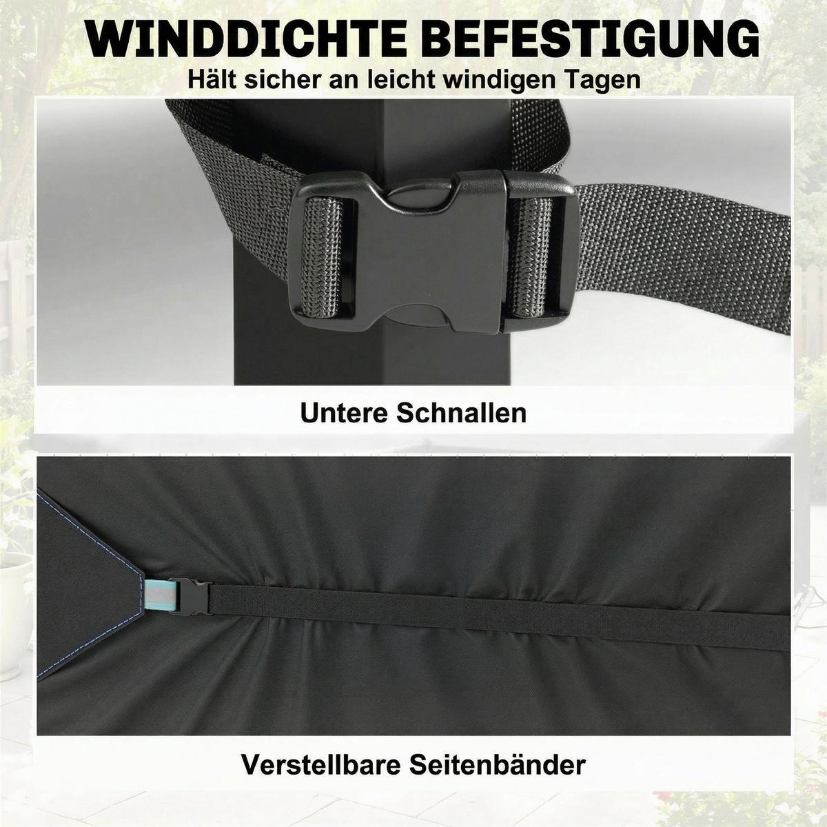 GARTENMÖBEL-ABDECKUNG 420D-Oxford-Gewebe Schwarz - Schwarz, Textil (120/74/180cm) - Outsunny
