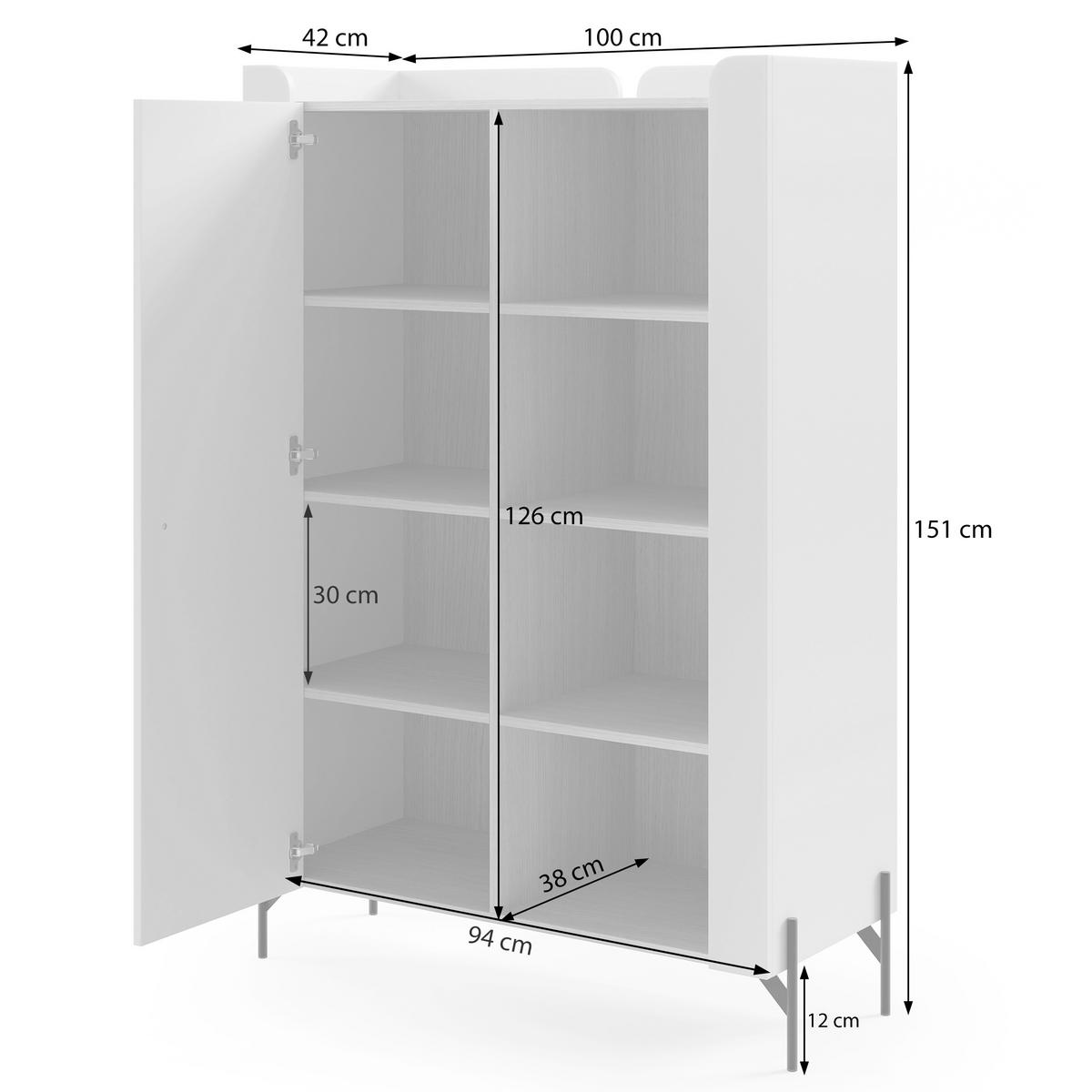 BÜCHERREGAL Sorella mit 1-türig, 3 offenen Regalböden, 100 cm, Macadamia + Eiche Mavelie - Eichefarben/Beige, Leder/Holzwerkstoff (100/151/51cm) - Beautysofa