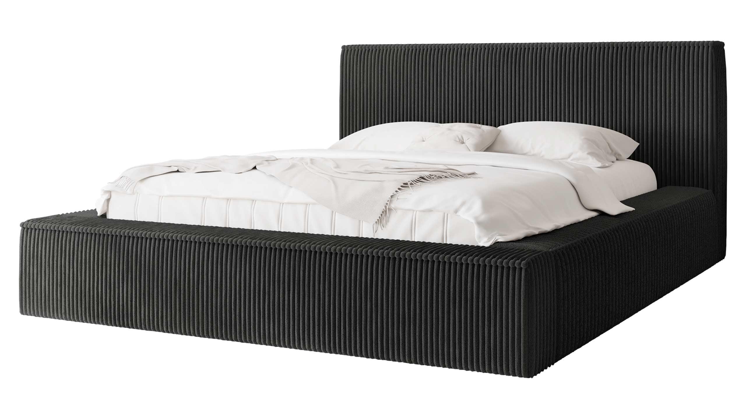 POLSTERBETT Glexi - Dunkelgrau, Holz/Textil (180/200cm) - MIRJAN24