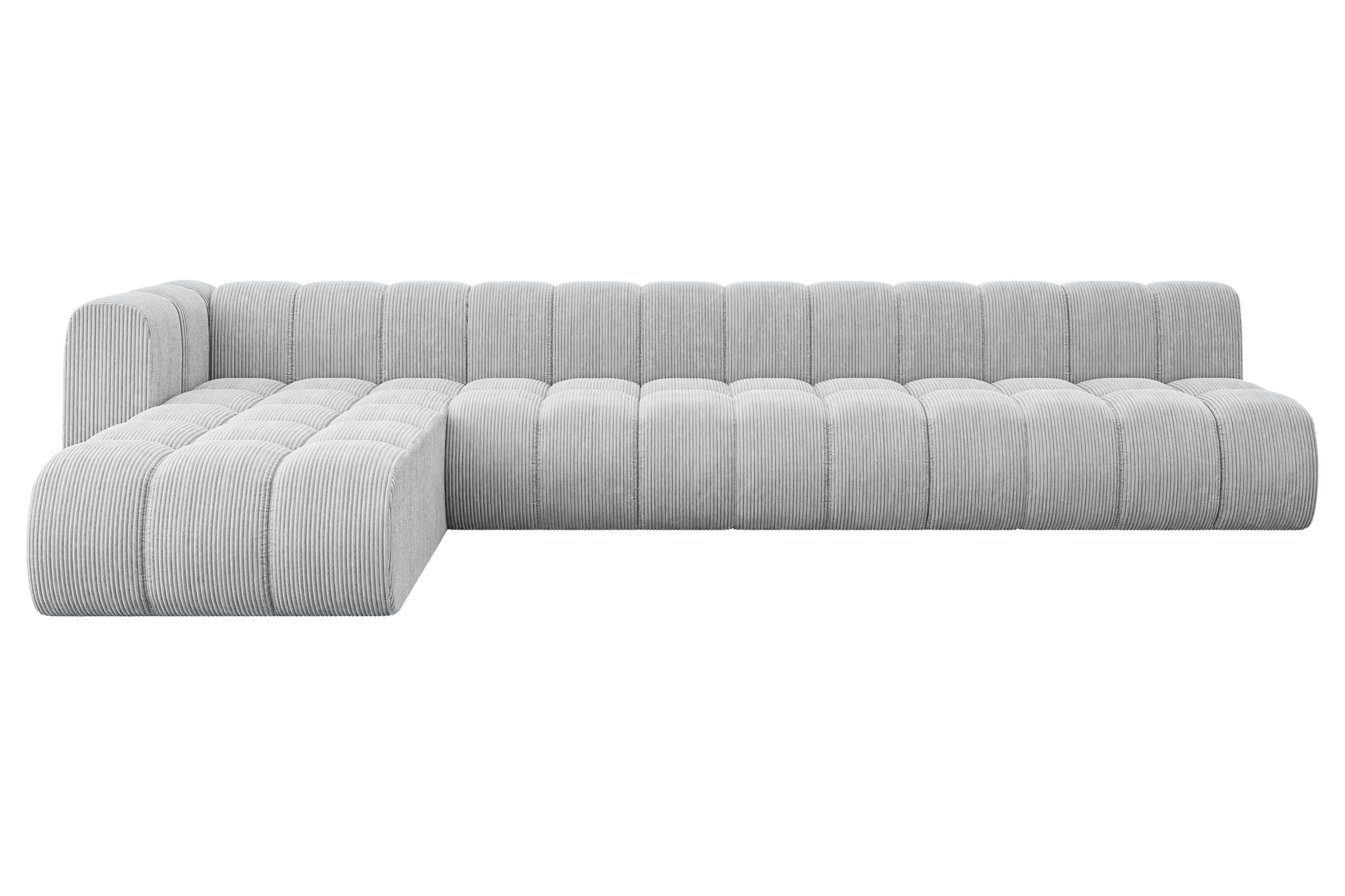 ECKSOFA modulares Sofa Darnel-L3 - 387x177x70 cm Grau - Grau, Holzwerkstoff/Textil (387/177cm) - ALTDECOR