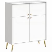 SIDEBOARD Spanplatte Metall Cremeweiß - Goldfarben/Creme, Holzwerkstoff/Metall (40.5/122.4/105.4cm) - HOMCOM