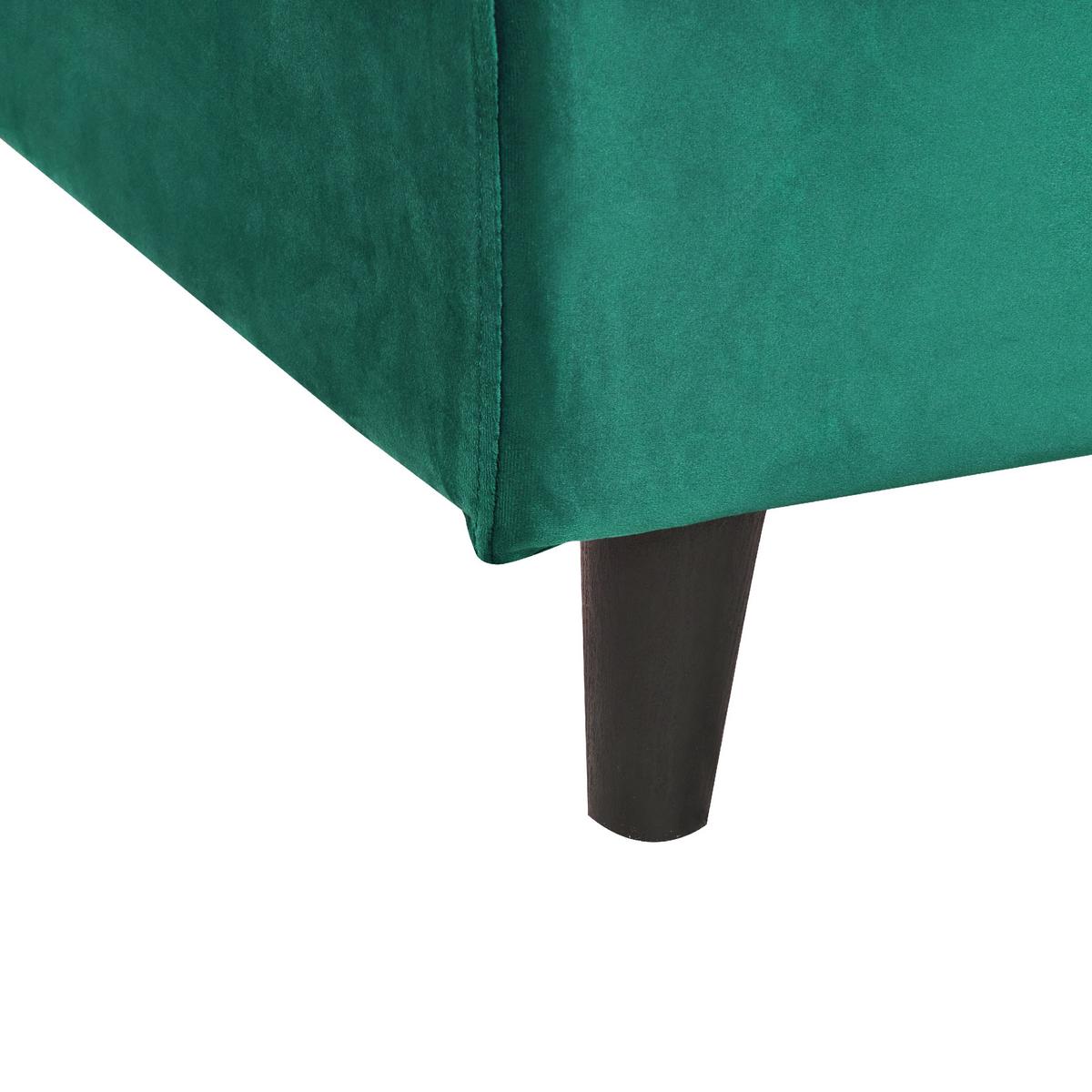 BETTRAHMENBEZUG Samtstoff 140/200 cm Dunkelgrün Fitou - Dunkelgrün, Textil (150/214cm) - Beliani