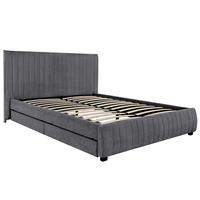 POLSTERBETT Calma mit 2 Bettkastenschubladen, ohne Matratze, 160x200 cm, Bouclé-Stoff, Dunkelgrau - Dunkelgrau, Textil (160/200cm) - Beautysofa