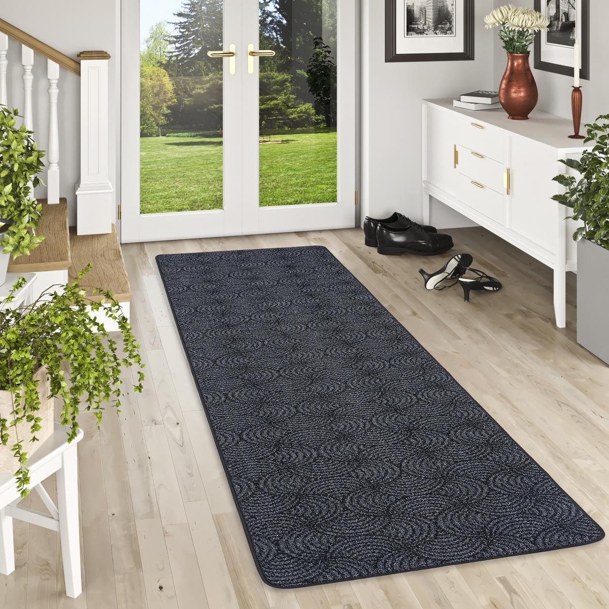 LÄUFER FEINSCHLINGE DESIGNER TEPPICH CIRCLE - Schwarz, Textil (100/200cm) - Snapstyle