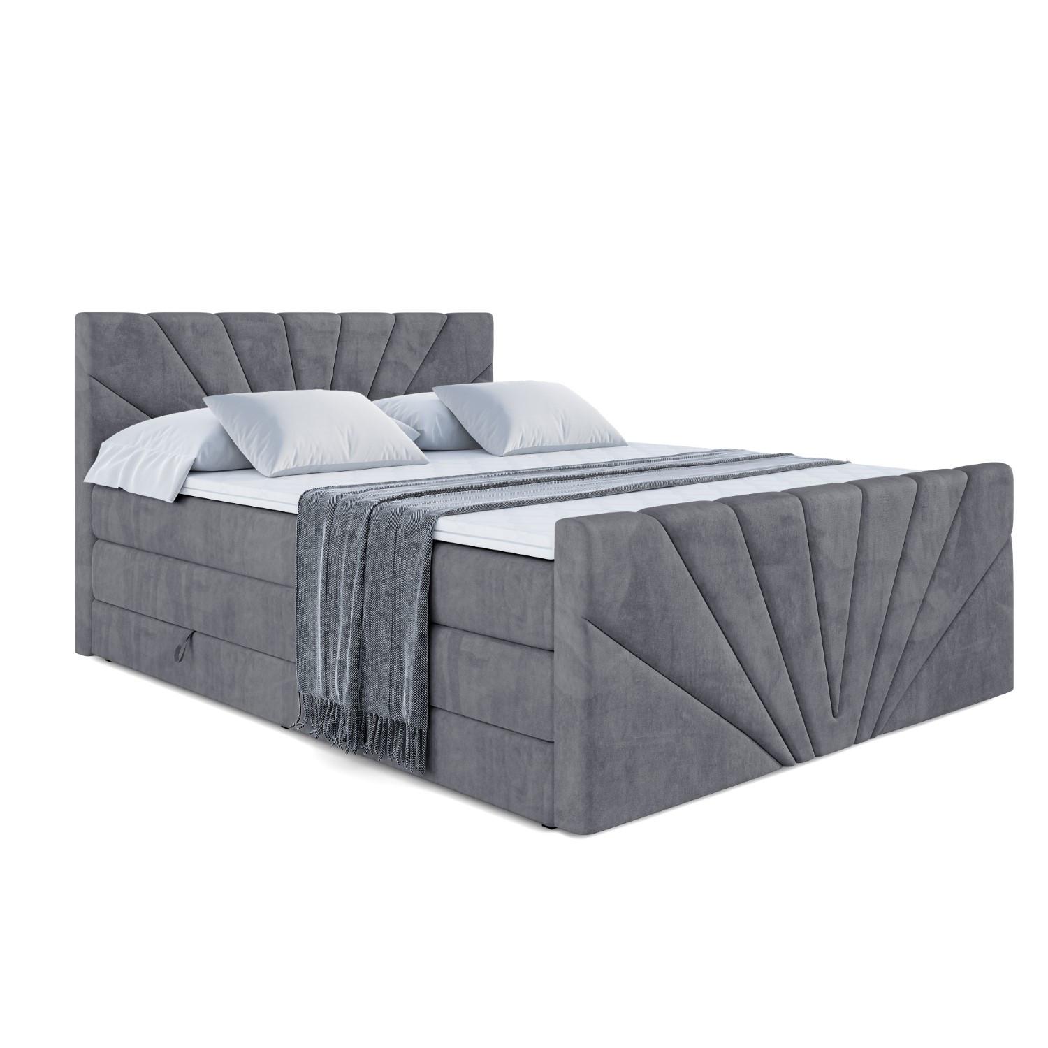 BOXSPRINGBETT MILTIO-Z KING - 120x200 - H3/H4 - Dunkelgrau - Dunkelgrau, Holzwerkstoff (120/200cm) - ALTDECOR