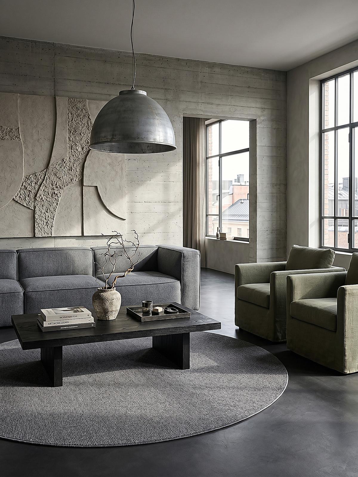 TEPPICH Niederflor Uni COLFOSCO Polypropylen Beige 133 x 133 cm - Anthrazit, Textil (133/133cm) - KADIMA DESIGN