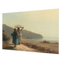 FOTOTAPETE 152x104 cm - Ein Spaziergang am Meer - Beige, Textil (152/104cm) - Wallfluent