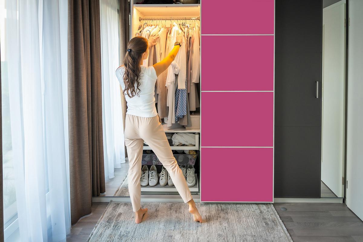 MÖBLAUFKLEBER 100x50 cm dunkelrosa - Beige, Kunststoff (50/0.1/100cm) - Wallfluent