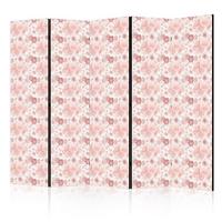 PARAVENT Beidseitig Bedruckter 5-tlg 225x172 cm Rosa Blumen - Rosa, Holz/Textil (225/172/3cm) - Muralo