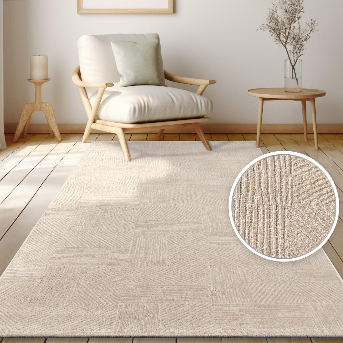 KURZFLORTEPPICH, einfarbig, aus Polypropylen, Florhöhe 9 mm, Beige, 200 x 280 cm - Beige, Textil (280/200cm) - KADIMA DESIGN