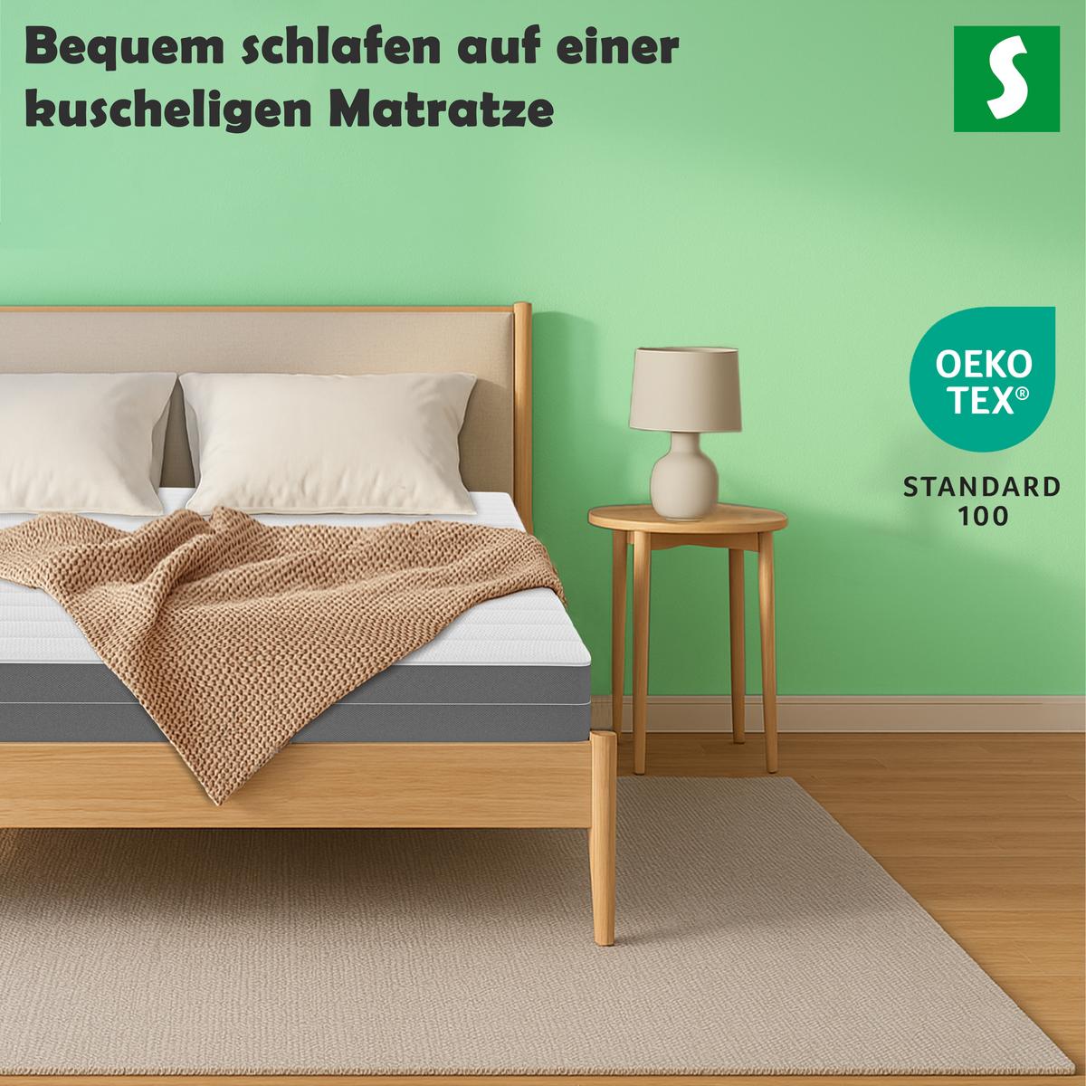 KALTSCHAUMMATRATZE 120x200 cm – 7 Zonen Matratze - Weiß, Textil (120/200cm) - Schlaftroll