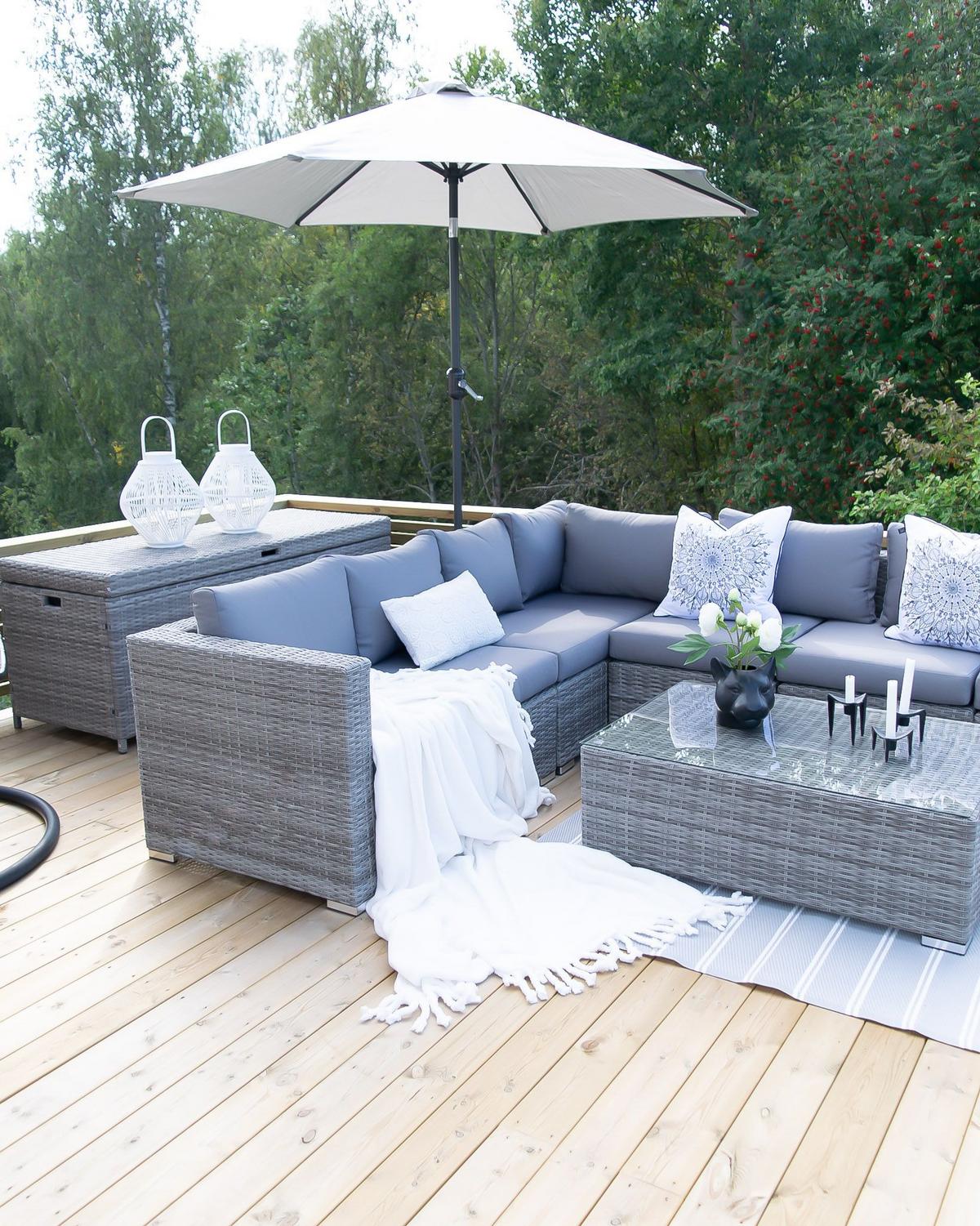 AUFLAGENBOX Rattan grau 158/63 cm Modena - Grau, Kunststoff (158/66/63cm) - Beliani