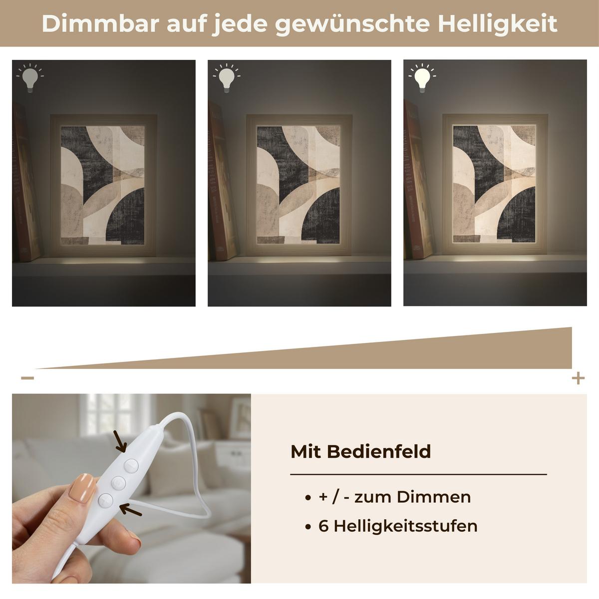 WANDLEUCHTE Abstrakt - Formen - Modern - Beige 15x20 cm - Grau, Holzwerkstoff (15/20/8cm) - OnlyWow