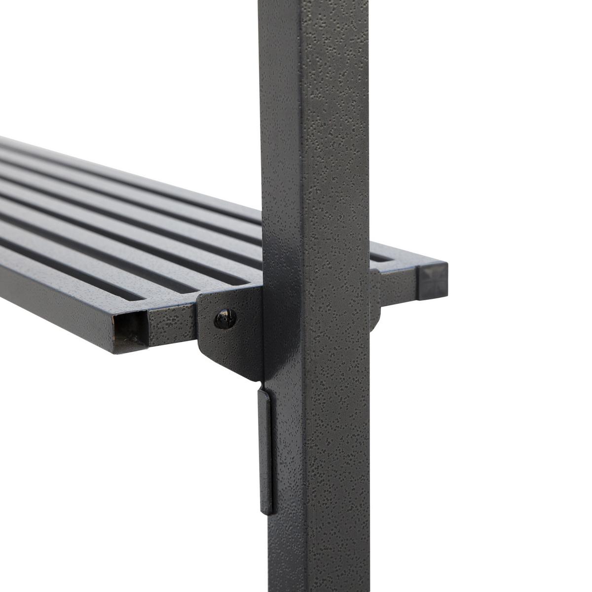 GRILLPAVILLON mit Flammschutzdach 2,5 x 1,5m BBQ-Pavillon mit 2 Ablagen Stahl PC - Schwarz, Metall (150/250/240cm) - Outsunny