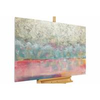 ÖLGEMÄLDE 120/80 cm - Türkis/Beige, Holz/Textil (120/80cm) - KUNSTLOFT