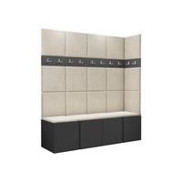 GARDEROBEN-SET Orion II - Creme/Graphitfarben, Holzwerkstoff/Kunststoff (168/186/46cm) - MIRJAN24