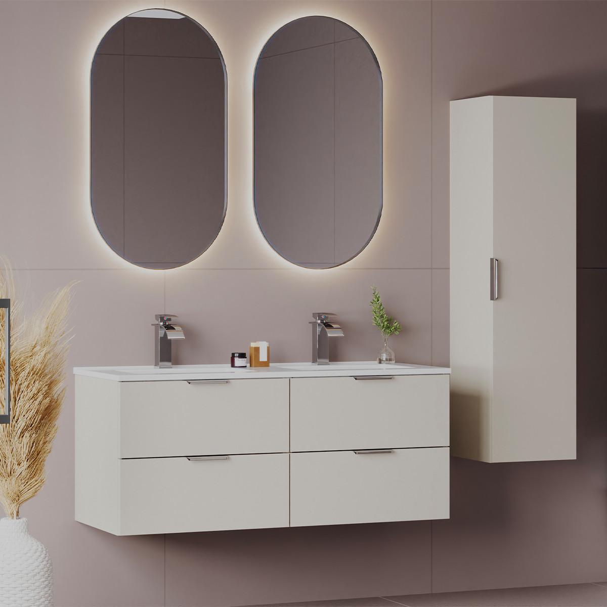 WASCHTISCHUNTERSCHRANK 120cm Astrid Kaschmir - Beige, Holzwerkstoff (120/50/45.8cm) - Petits-meubles
