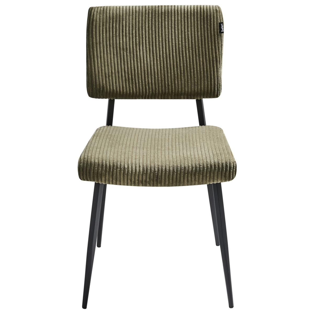 ESSZIMMERSTUHL 2er-Set Olivgrün Sturgis - Schwarz/Grün, Textil (47/87/54cm) - Beliani