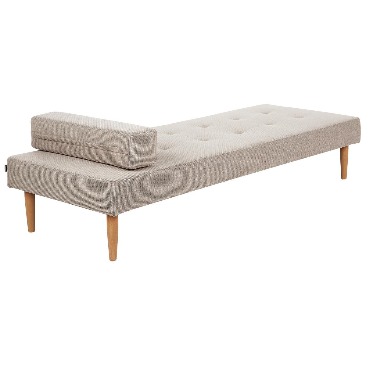 CHAISELONGUE Beige Niort - Beige/Braun, Textil (74/40/200cm) - Beliani