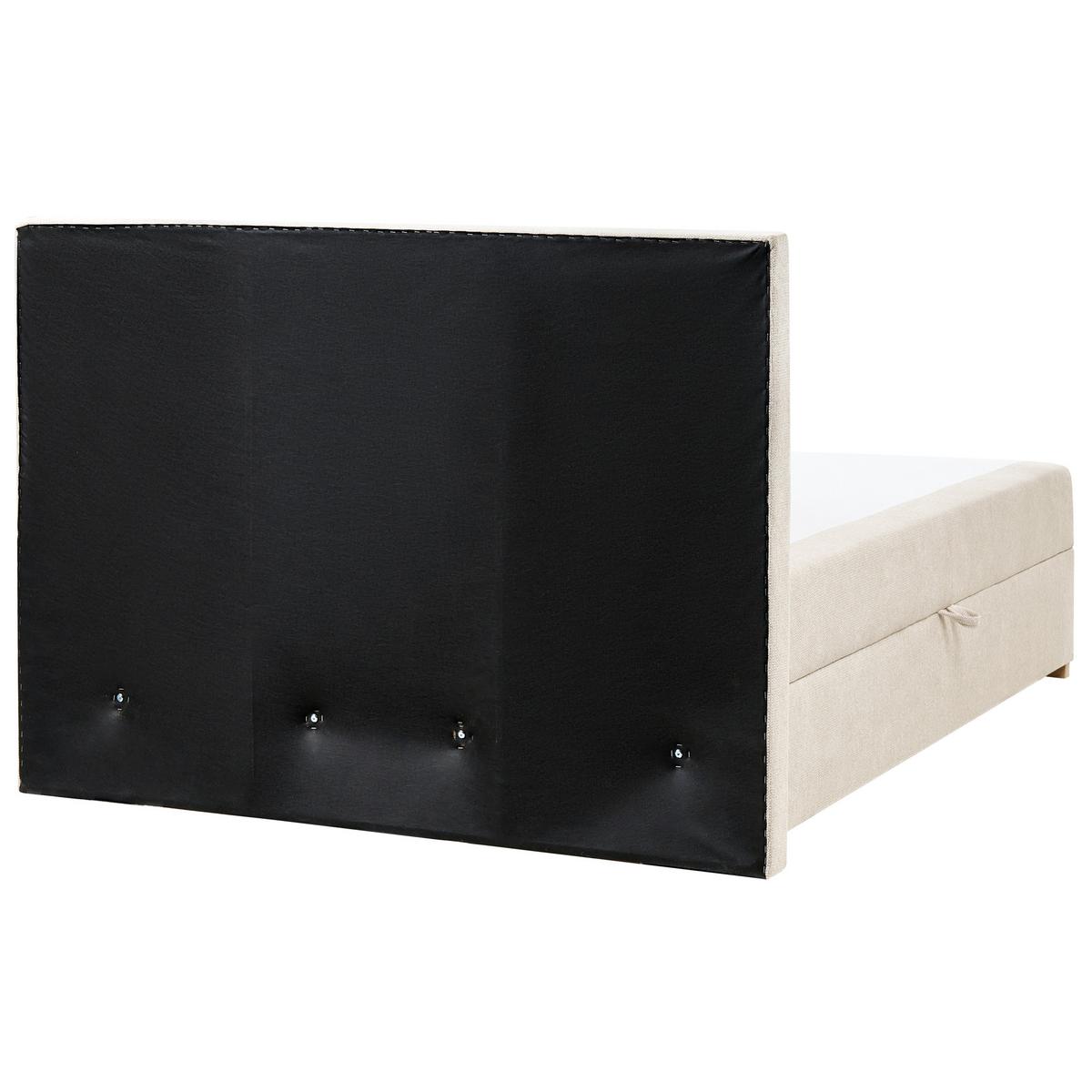 BOXSPRINGBETT mit Stauraum 140/200 cm Stoff Hellbeige Major - Beige, Textil (140/200cm) - Beliani