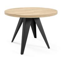 ESSTISCH Alma, Tisch mit Ausziehfunktion, 100 cm, Schwarz+eiche Halifax - Eichefarben/Schwarz, Metall (100/100/76cm) - Beautysofa