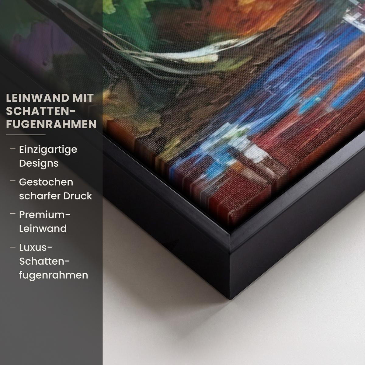 LEINWAND Bilder mit Rahmen - Landschaft - Wald - Farben - Natur - 50x50 - Multicolor, Textil (50/50cm) - MuchoWow