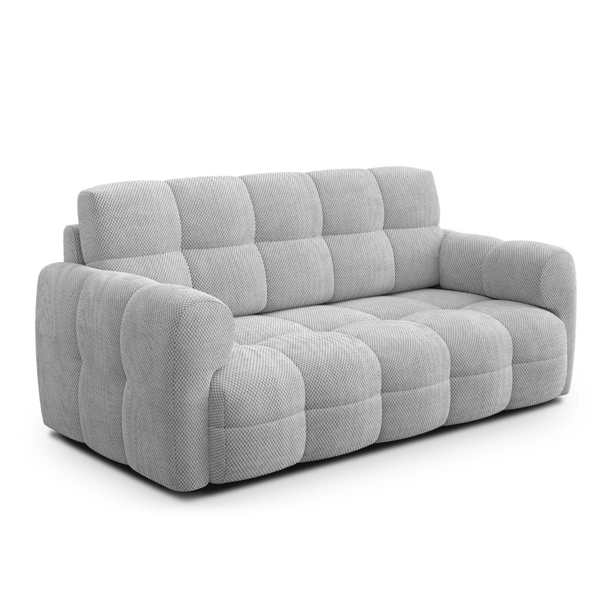 SOFA MELLOW 2,5-Sitzer, hellgrau - Hellgrau/Schwarz, Holz/Textil (183/87/98cm) - Wozimo