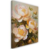 WANDBILD pfingstrose gemalte blume natur - Pink, Textil (40/60cm) - Feeby