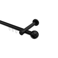 GARDINENSTANGE INNENLAUF Prestige Luino 300 cm (geteilt in 3 x 100 cm), 1-läufig, 20 mm Ø Schwarz - Schwarz, Metall (300cm) - INTERDECO