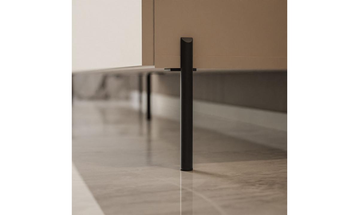 TV-SCHRANK COLGANTE 150/40/50 cm gerade schwarze Füße ohne LED-Beleuchtung Kaschmir - Kaschmir/Schwarz, Holzwerkstoff (150/50/40cm) - Lookway
