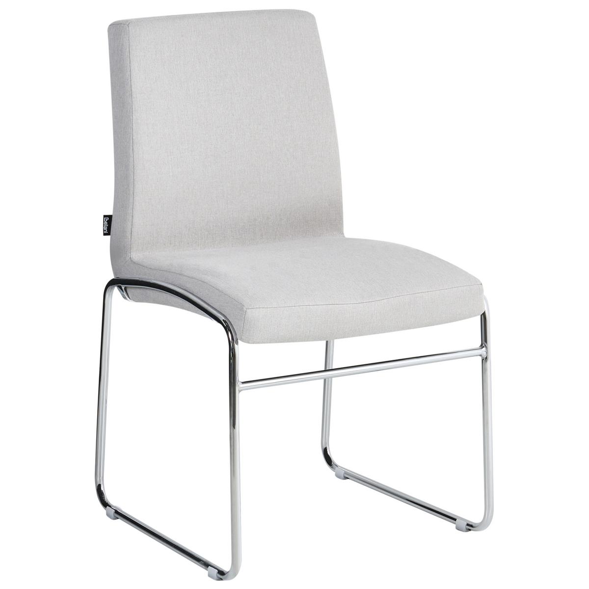 ESSZIMMERSTUHL 2er Set Stoff Hellgrau Lecco - Silberfarben/Hellgrau, Textil/Metall (49/85/50cm) - Beliani