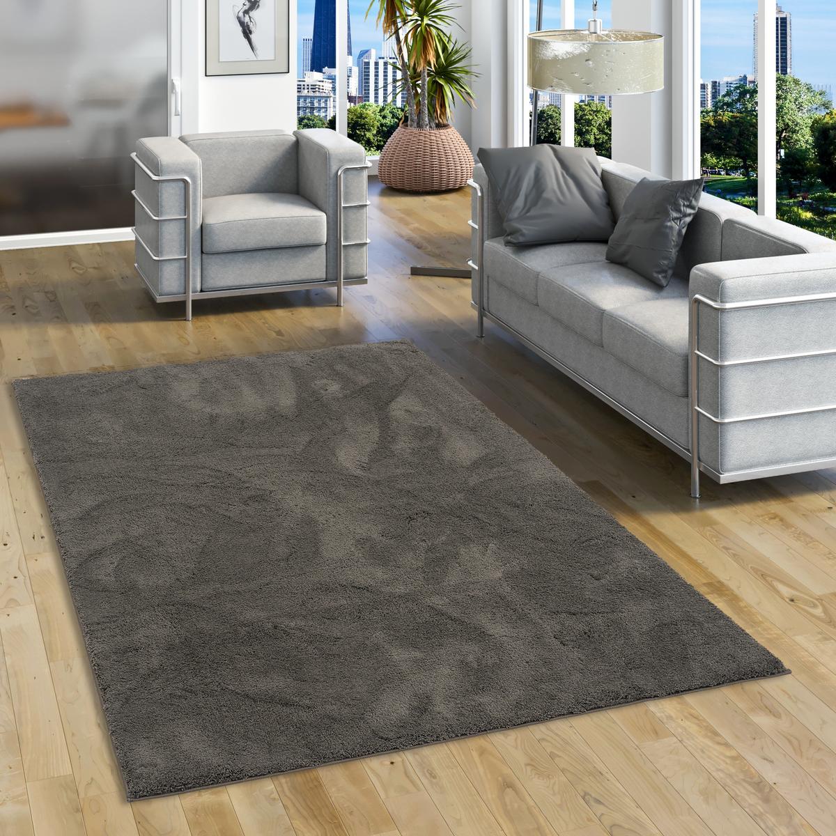 HOCHFLOR LANGFLOR SUPER SOFT TEPPICH SILKY - Anthrazit, Textil (140/200cm) - Pergamon