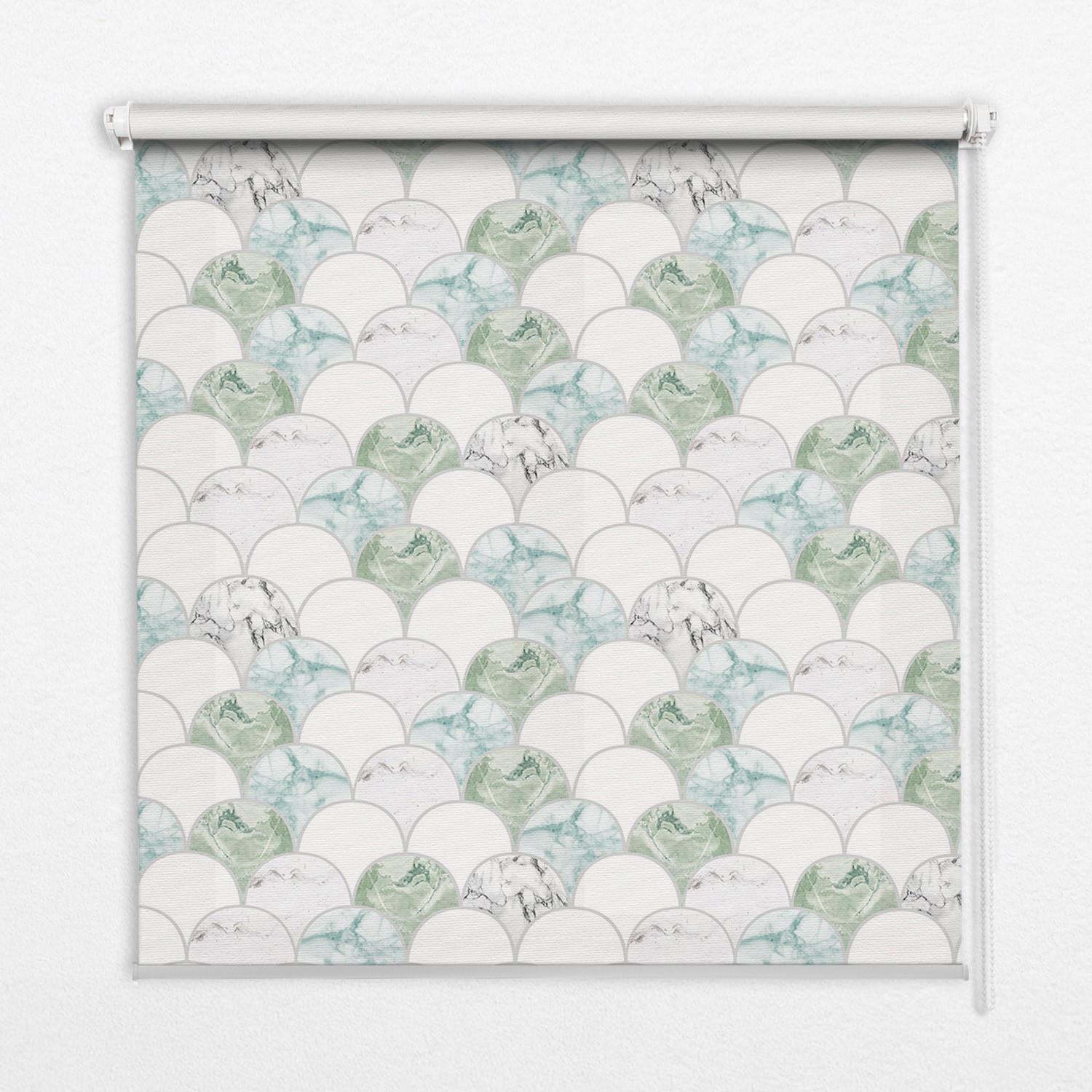INNENROLLO - Fensterrollo - Rollo - 120x140 cm - Halbkreis - Grün, Kunststoff (120/140/0.5cm) - TULUP