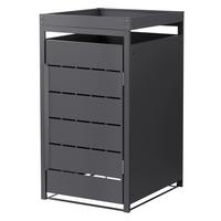 MÜLLTONNENBOX 1er mit Pflanzdach 240L 68x80x124 cm Anthrazit aus Stahl - Anthrazit, Metall (80/124/68cm) - ML-DESIGN