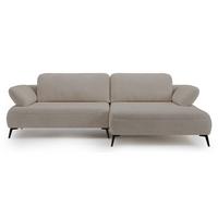 ECKSOFA Avolla Beige rechts - Beige/Schwarz, Textil/Metall (186/284cm) - Selsey