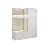 GARDEROBEN-SET Orion III - Creme/Weiß, Holzwerkstoff/Kunststoff (158/186/46cm) - MIRJAN24