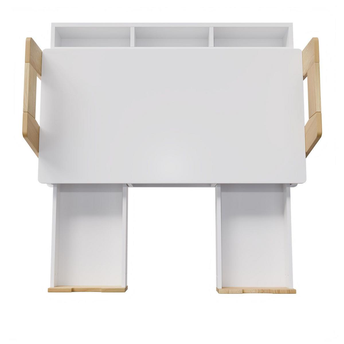KINDERSCHREIBTISCH Fietje weiß höhenverstellbar - Weiß, Holz (94/76/63cm) - Juskys