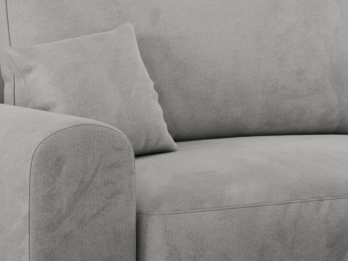 ECKSOFA NELSON Hellgrau Velvet - Hellgrau/Schwarz, Kunststoff/Textil (274/152cm) - MKS