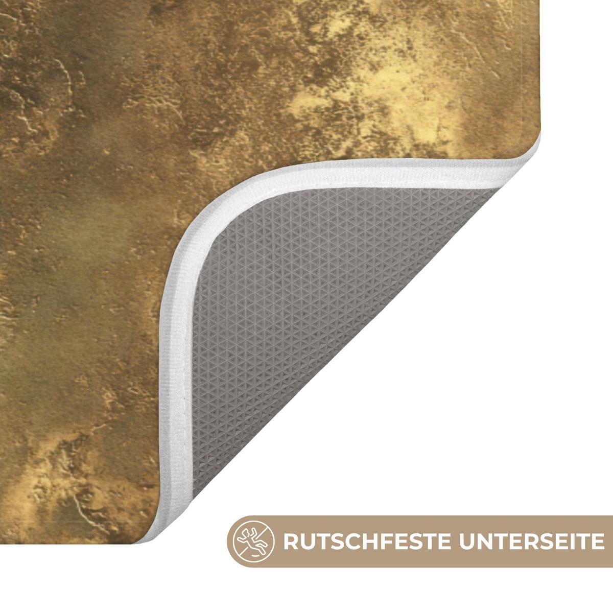 BADEMATTE Antik - Metallic-Look - Gold 120x60 cm - Goldfarben, Textil (120/60cm) - OnlyWow