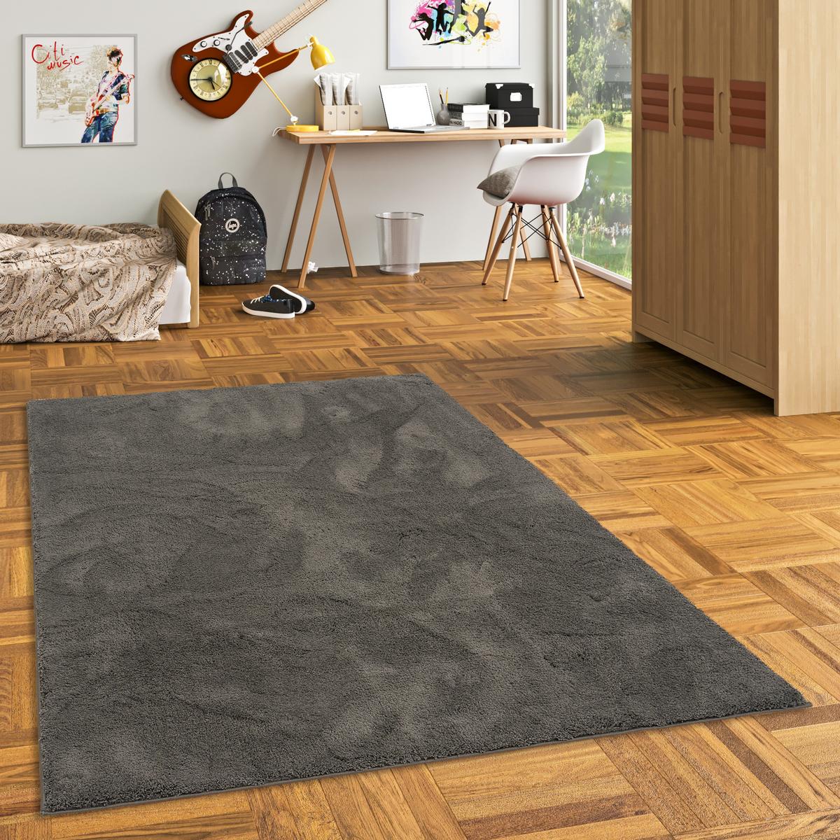 KINDERTEPPICH SUPER SOFT HOCHFLOR SILKY KIDS - Anthrazit, Textil (120/170cm) - Pergamon