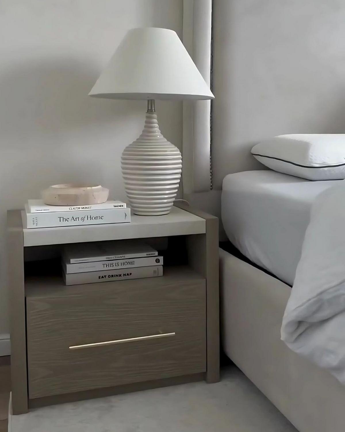 TISCHLEUCHTE Celeste 34/34/56 cm - Beige, Keramik (34/34/56cm) - Beliani