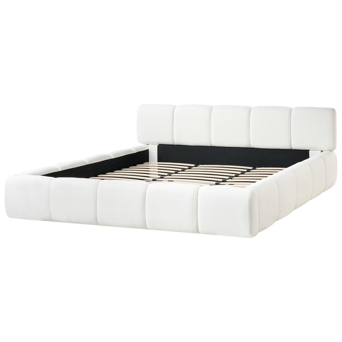 BETT mit Lattenrost 180/200 Stoff Cremeweiß Orville - Creme, Textil (180/200cm) - Beliani