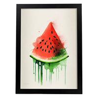 POSTER Vollfarbiges Wassermelone 1 . A3 Rahmenlos - Klar, Papier (29.7/5/42cm) - Nacnic